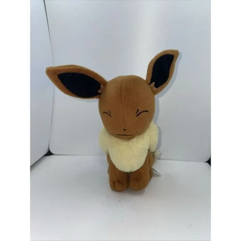 Pokémon EEVEE 2016 TOMY Pokemon‎ Plush Stuffed Animal Toy Closed Eyes 8